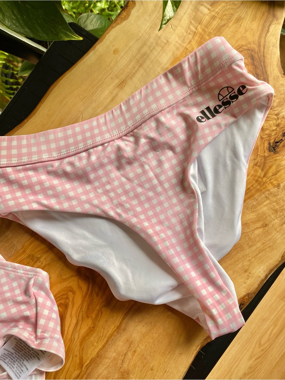 ellesse Pink Gingham Bikini Set Swimsuit - Picture 4 of 9